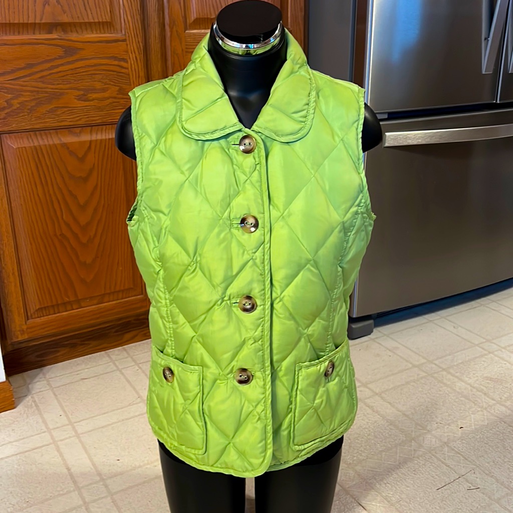 Talbots Lime Green Quilted Vest New Without Tag